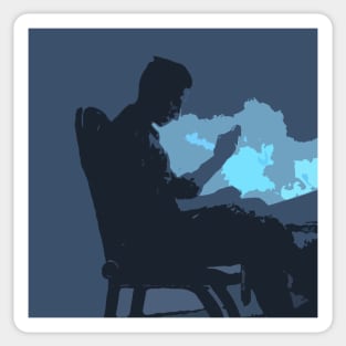 Abstract Man Sitting in Chair Sticker